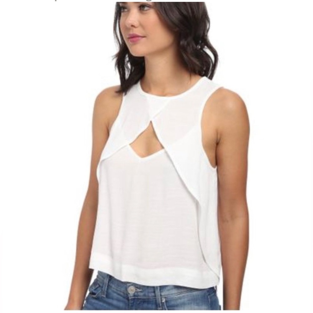 Free People Slubbed Out Crinkle Look Thru Top